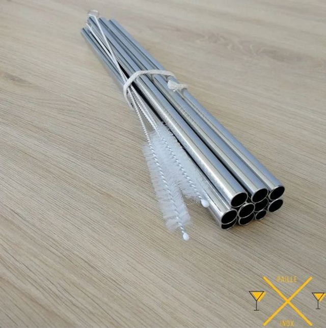 Pailles inox Smoothie diam.0,8cm - Hello Durable