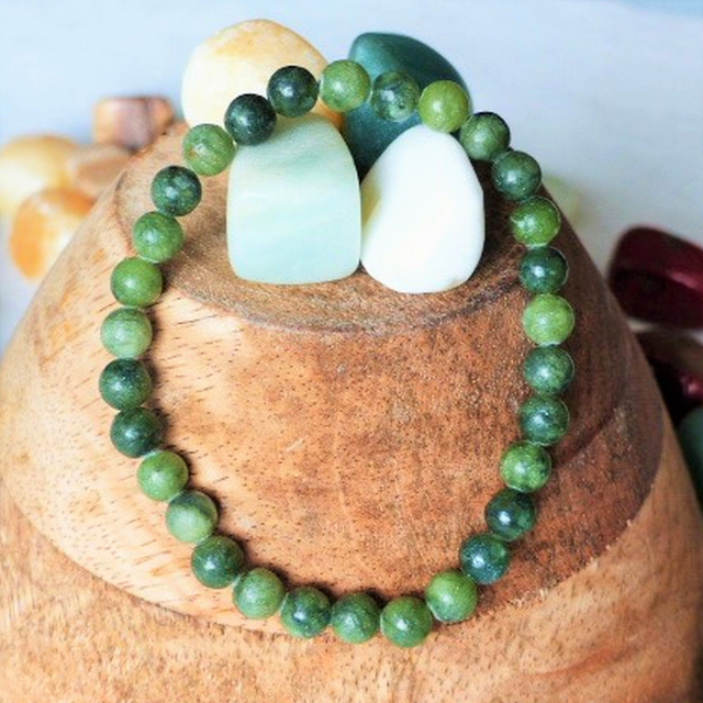 Bracelet Jade Verte 6 mm