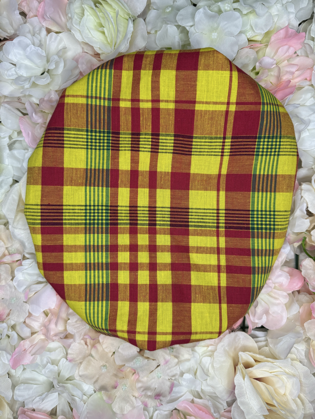 Bonnet Madras 100% Coton avec intérieur Satin - Fait main