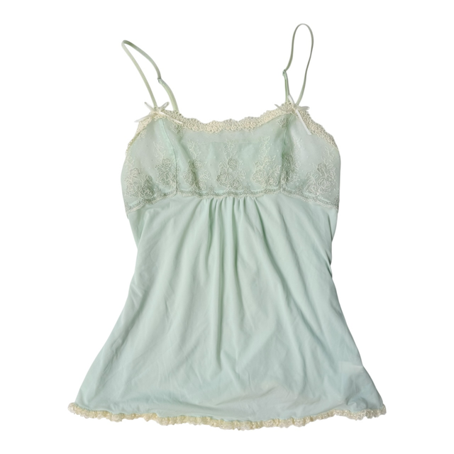 Japanese brand coquette blue floral embroidered cups cami 