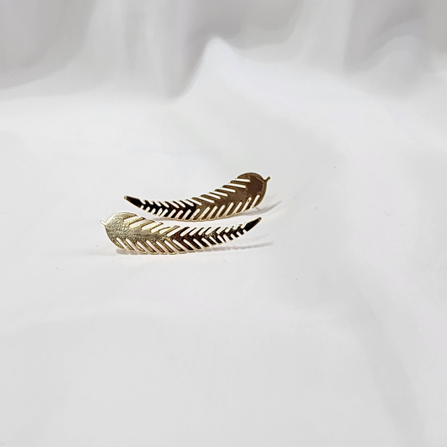 Brinco Folha Ear Cuff + Tarraxa Magica - Ouro