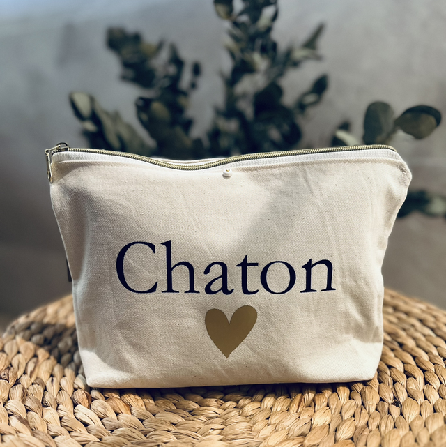 Pochette à fermeture dorée &quot;Chaton&quot;