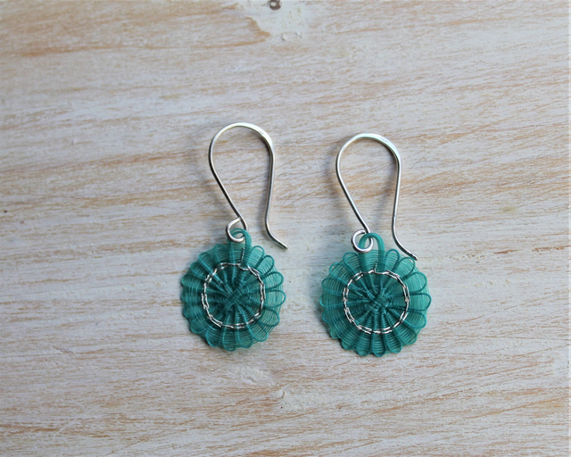 Boucles d'oreilles tissées en crin de cheval