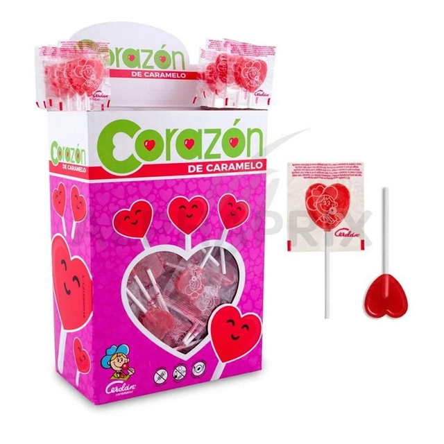 Sucette cœur cerise