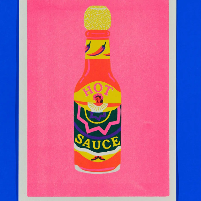 A4 Risograph Pink Hot Sauce Print