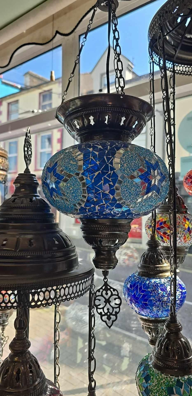 Blue Star Mosaic Lantern