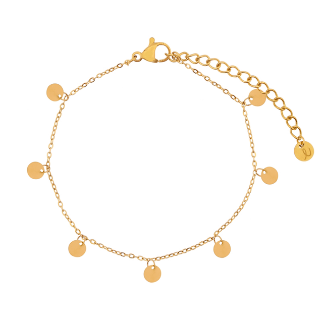 Rvs gouden armband coins incl. kaart