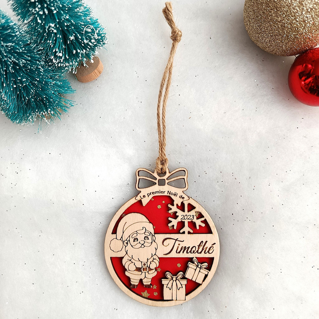 Boule de Noël personnalisée "Premier Noël" - Père Noël