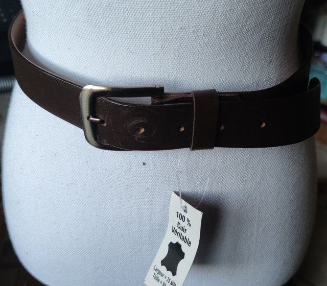 Ceinture en cuir marron foncé homme 