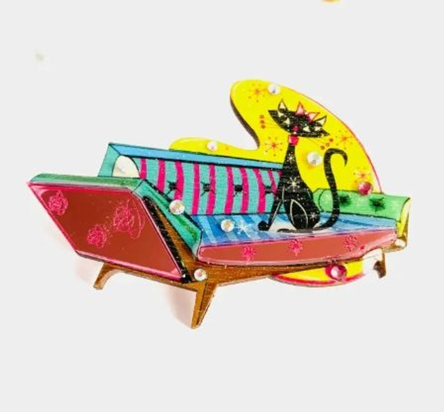 Broche rétro cat