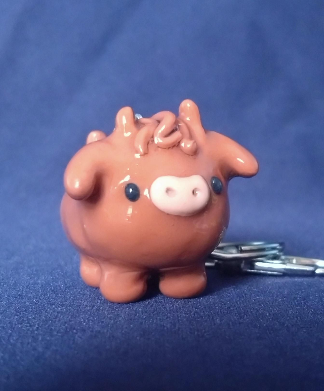 Highland cow clay charm