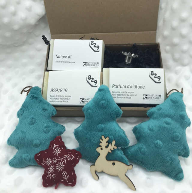 Coffret 3 savons de toilette + 1 porte-savon aimanté