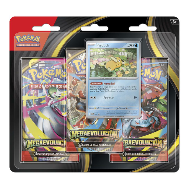 Blister cartas 3 sobres refuerzo Mega Evolucion Pokemon español
