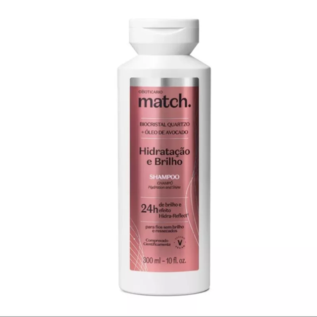 Match Shampoo Hidratação e Brilho 300ml O Boticario