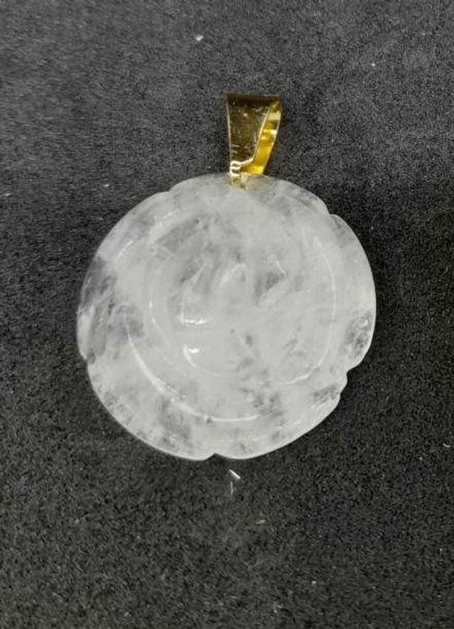 Pendentif cristal de roche fleur 25mm