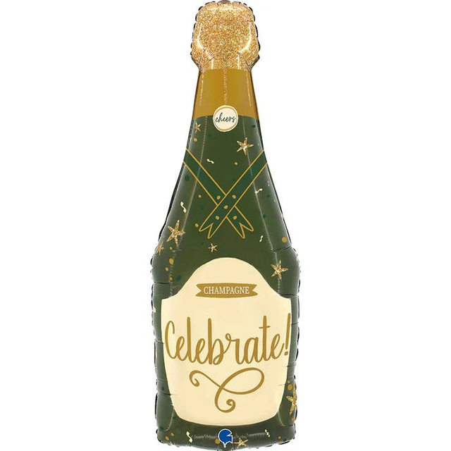37" SPARKLE CELEBRATE CHAMPAGNE BOTTLE FOIL