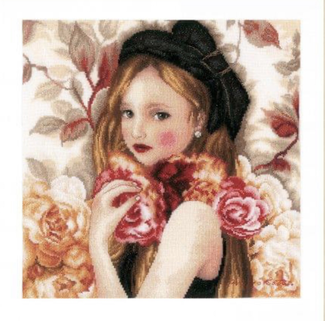 I Hold Roses Counted Cross Stitch Kit by Lanarte.