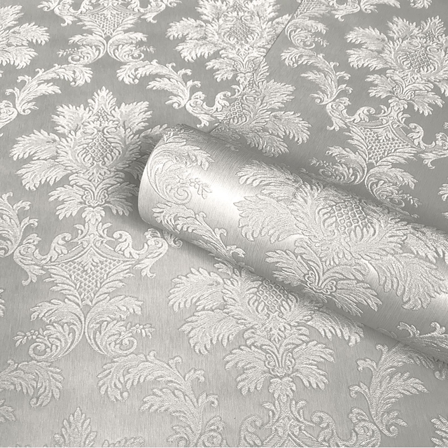 Tilly Damask Silver - Belgravia - 9101