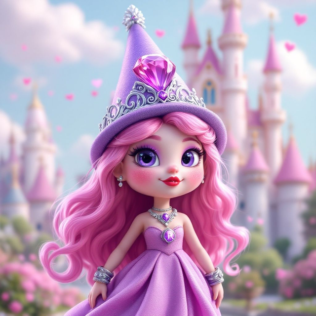 Fantasy Rosie Doll in purple T-shirt