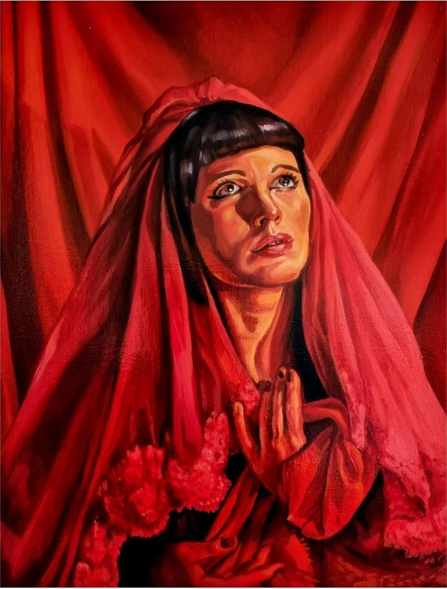 "My friend the artist Ana De Llor as Lilith" - Original Oil Painting