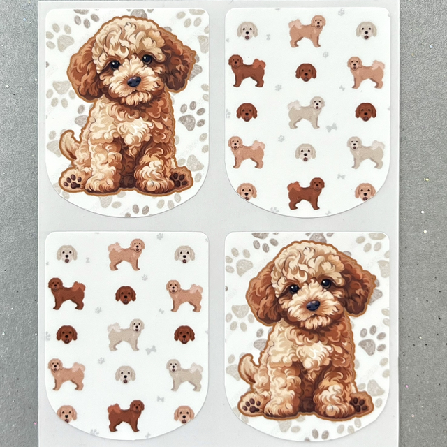 Cockapoo Dog Stickers (Set of 4)