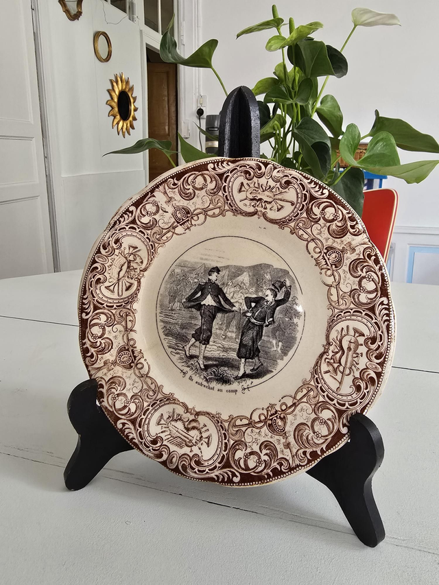 Assiette parlante Sarreguemines 