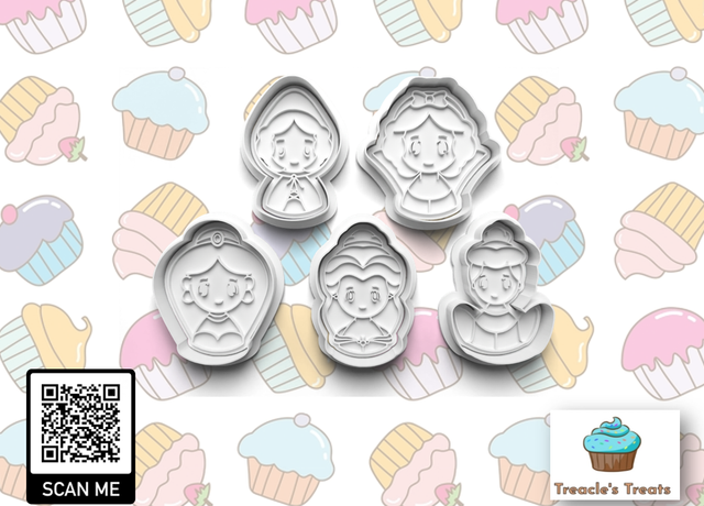 Fairytale Princess Theme Fondant/cookie stamps with cutters 
