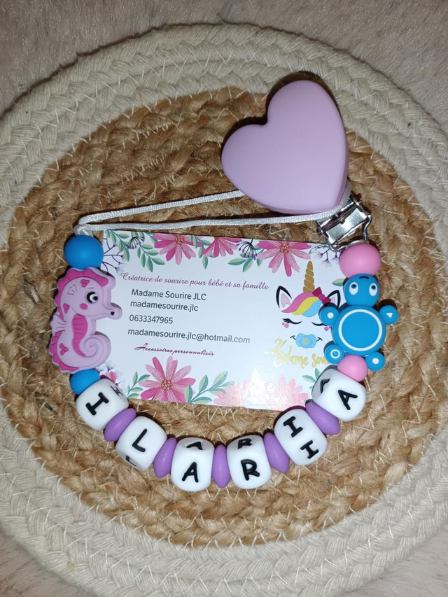 Attache tétine+ Hippocampe Tortue