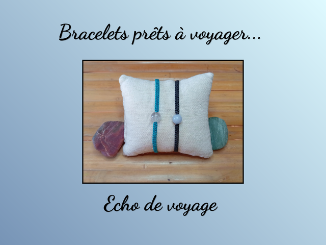 Bracelet macramé Angélite et Labradorite - Apaisement et Intuition 