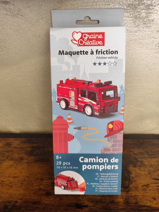 Maquette à friction camion de pompier