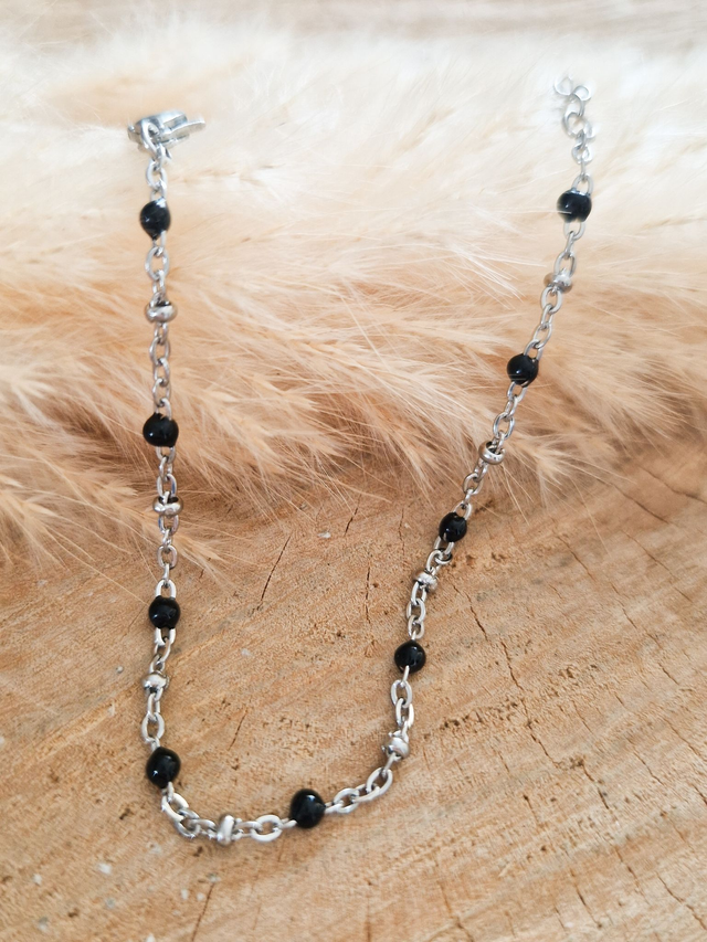 Bracelet finesse - Modèle argenté et noir