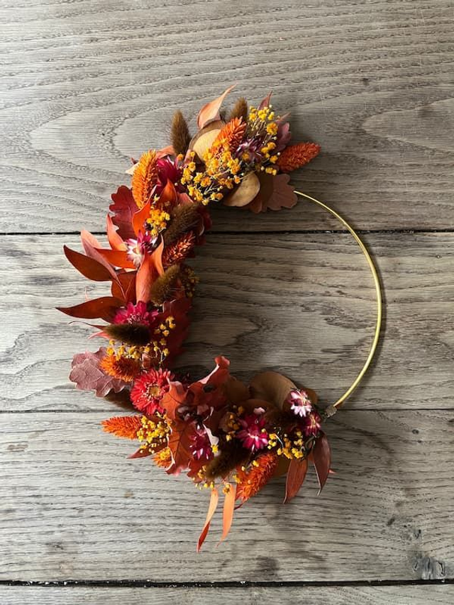 Couronne florale automnale taille S