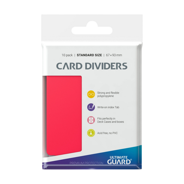 Ultimate Guard: Card Dividers Standard Size - PUNAINEN (10kpl)