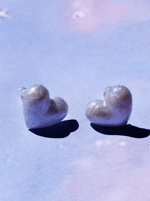 Boucles d&#039;oreilles puces cœur Love Me Softly