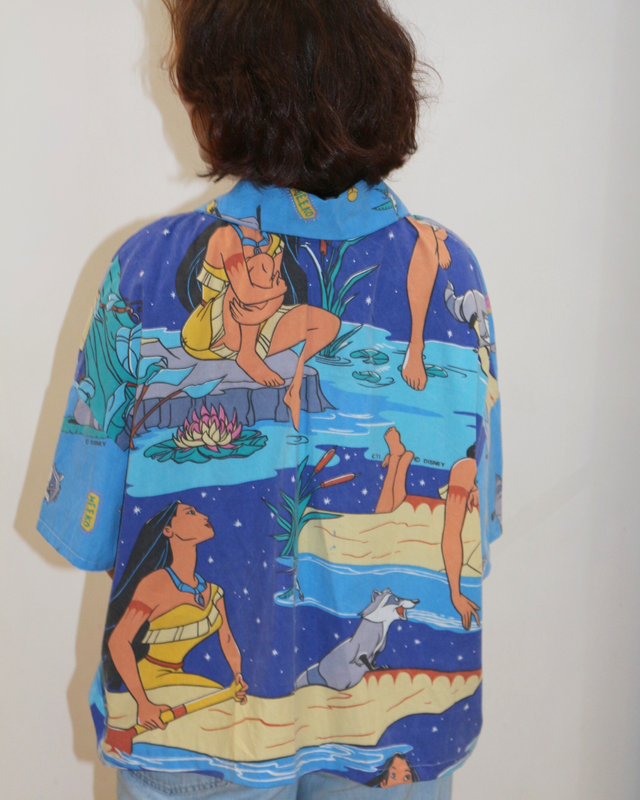 🍃 Chemise Upcyclée – « L'Esprit de la Nature Pocahontas » – Taille 44
