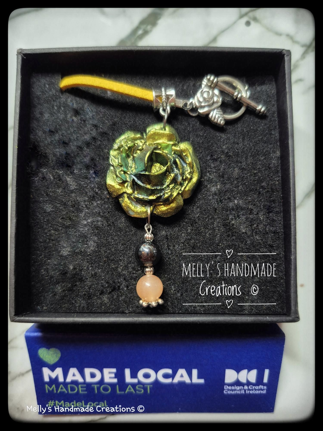 Rose and Gemstone Pendant 