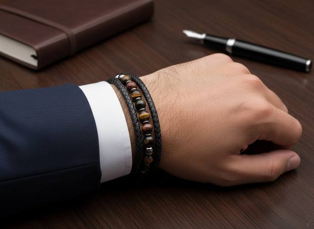 Bracelet cuir - 3 Œil (Tigre, Faucon, Taureaux)