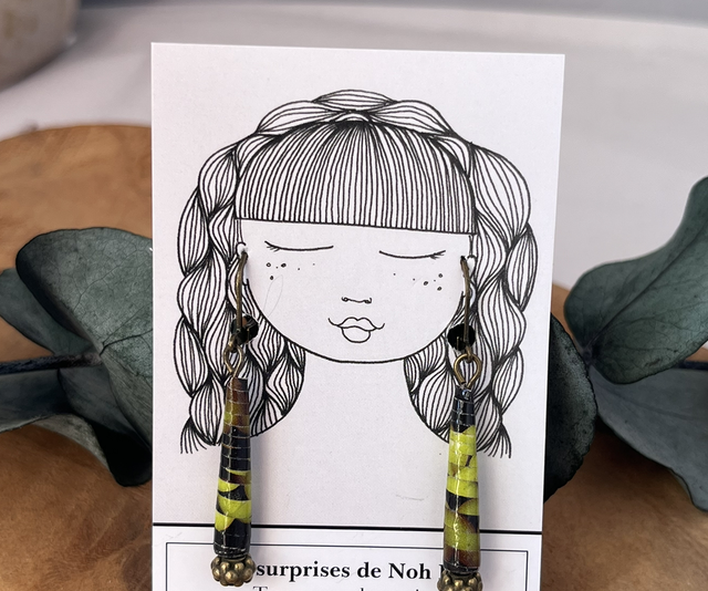 Boucles d’oreilles perles de papier 