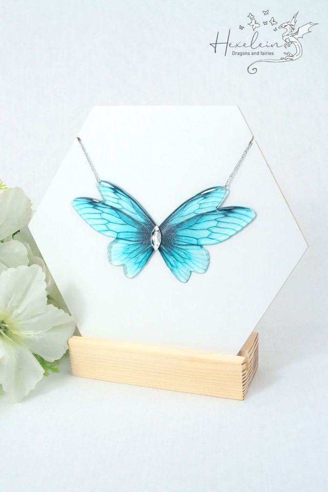 Sea Spirit Large Fairy Wings Necklace