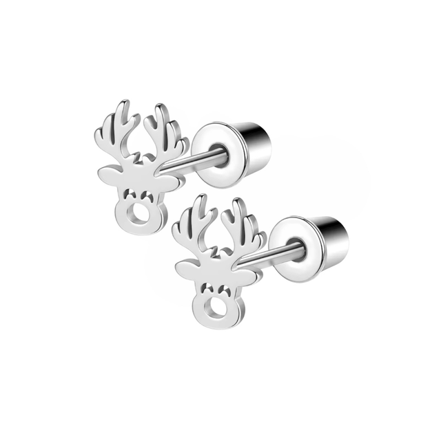 Reindeer Face Mini Comfort Back Studs 