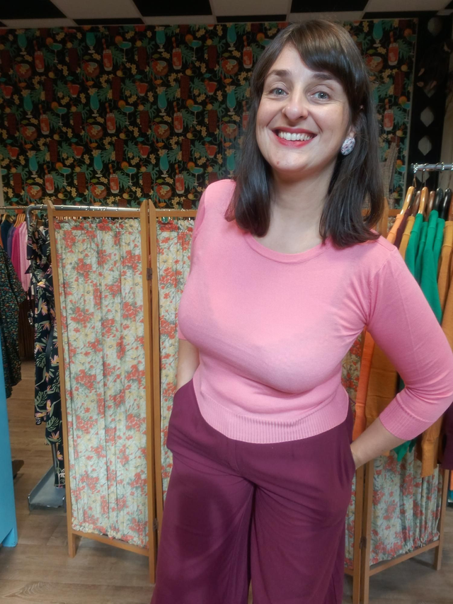 Haut rose manches 3/4