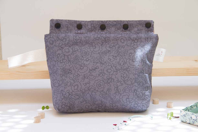 Neceser interior impermeable Flowers Grey