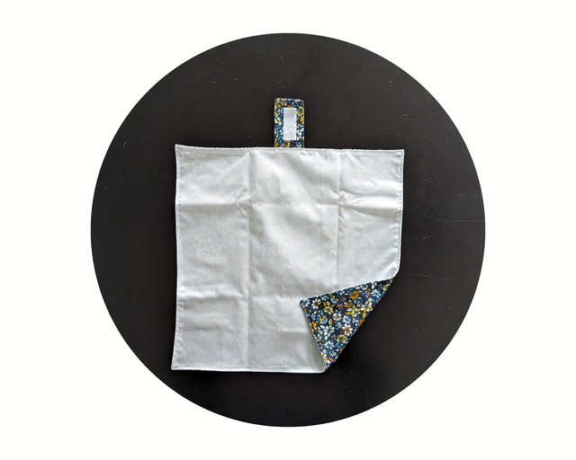 Pochette à sandwich réutilisable fleuri bleu