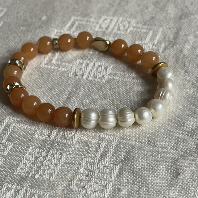 Armband Carneol/  Perlen / Strass