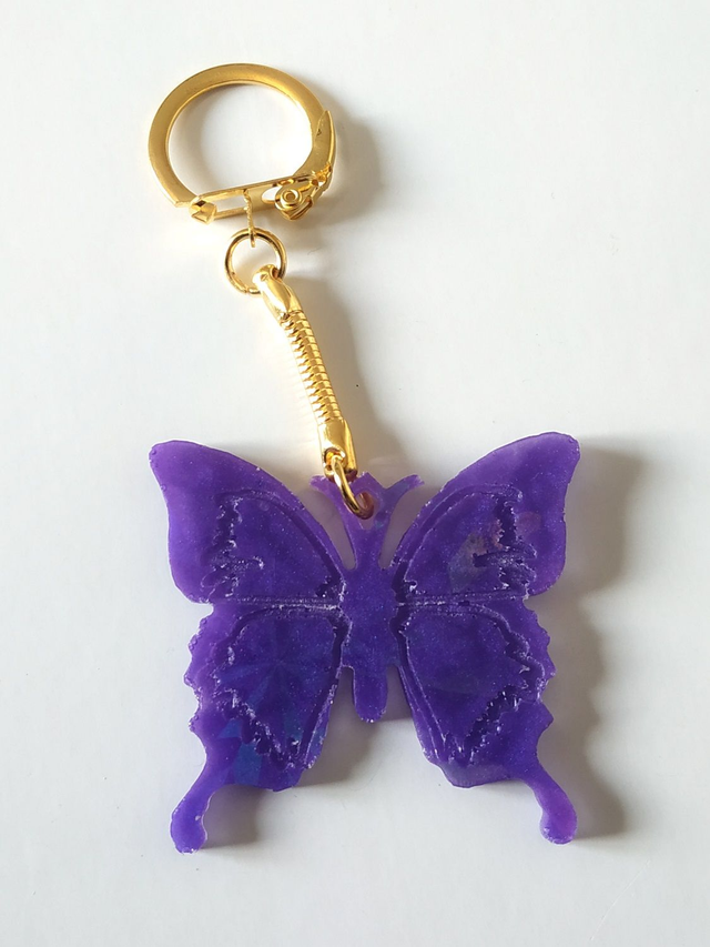 Porte-clés papillon violet