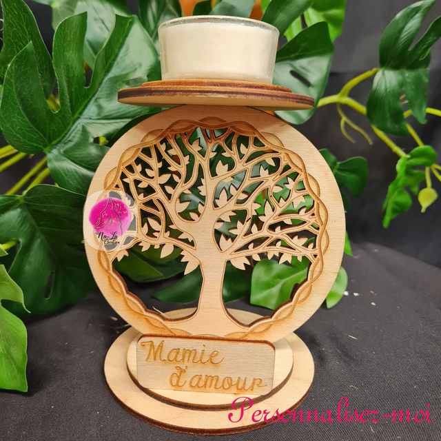 Bougeoir arbre de vie - cadeau personnalisé 