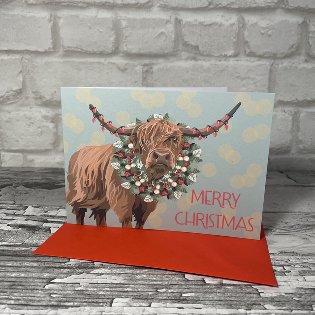 Highland Cow - Christmas Card