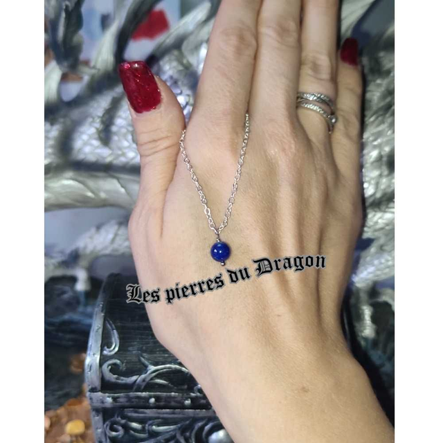 collier fin lapis lazuli