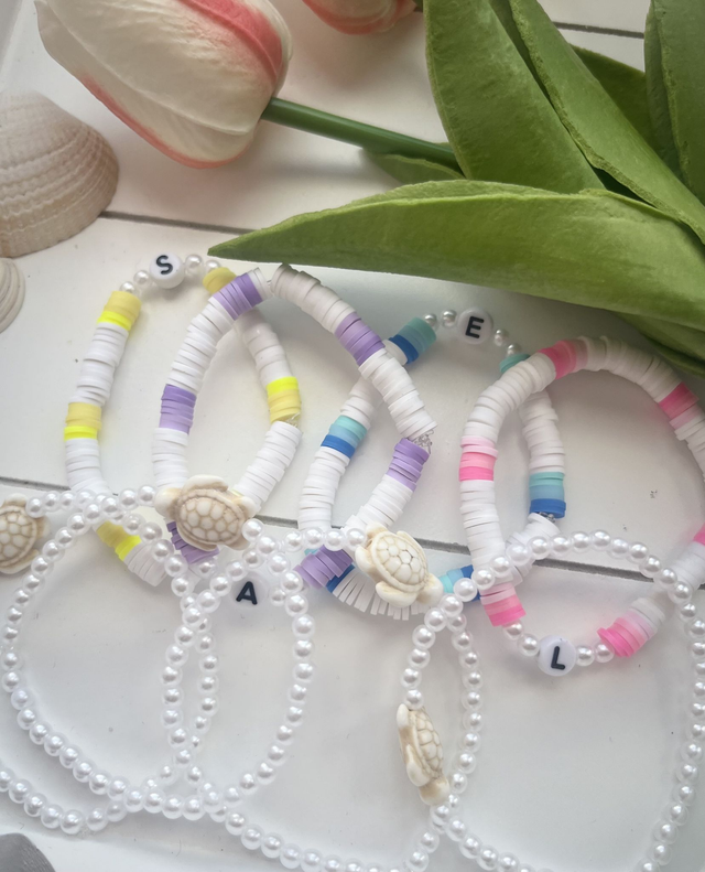 Initial Summer bracelet set