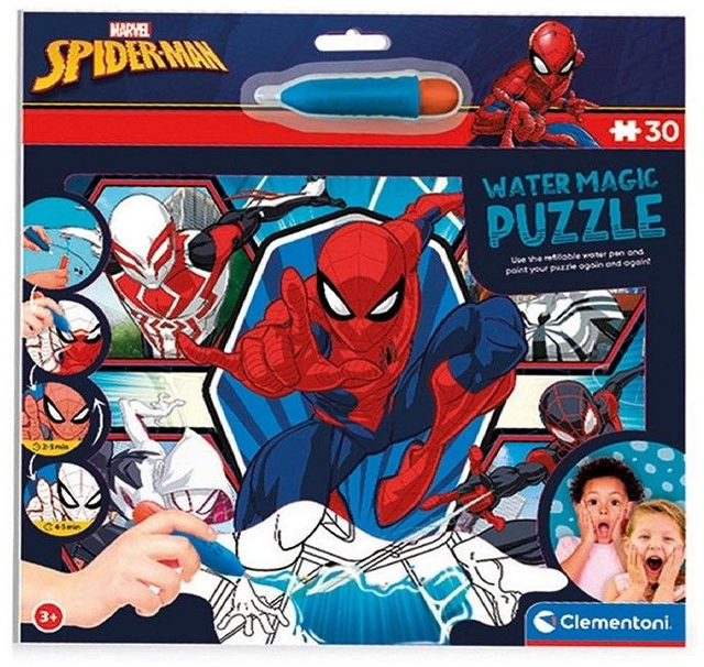 Clementoni - PUZZLE D&#039;EAU MAGIQUE  MARVEL SPIDER-MAN 30 PIÈCES 38,5X39CM